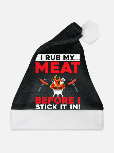Ich Reibe Mein Fleisch Ein, Bevor Ich Es Auf Den - Weihnachtsmütze - Schwarz/Weiß - Vorne