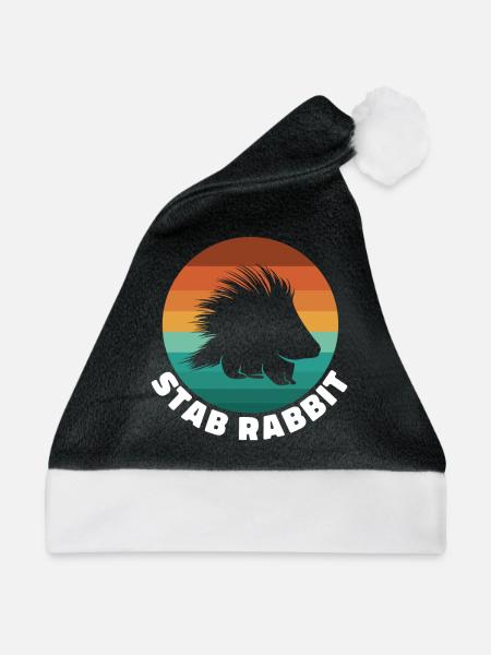 Stab Kaninchen Stachelschwein Wildlife - Weihnachtsmütze - Schwarz/Weiß - Vorne