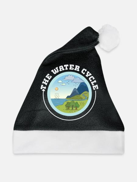 Der Wasserkreislauf - Meterologie Wettervorhersage - Weihnachtsmütze - Schwarz/Weiß - Vorne