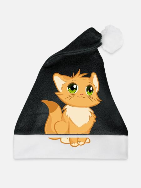 Kätzchen - Weihnachtsmütze - Schwarz/Weiß - Vorne
