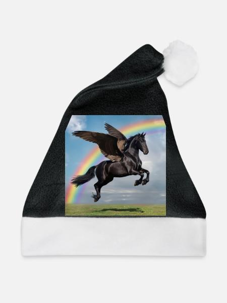 Rainbow Pegasus - Weihnachtsmütze - Schwarz/Weiß