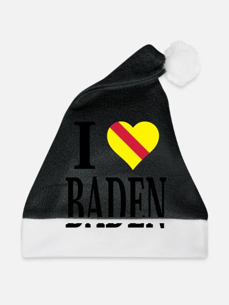 I love Baden - Weihnachtsmütze - Schwarz/Weiß