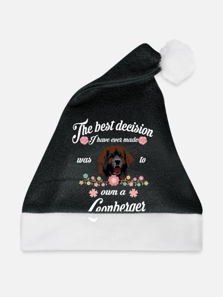 Leonberger - Weihnachtsmütze - Schwarz/Weiß - Vorne