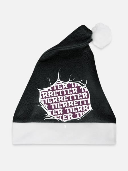 tierrecht gemüse tierliebhaber fleischfrei frauen - Weihnachtsmütze - Schwarz/Weiß - Vorne