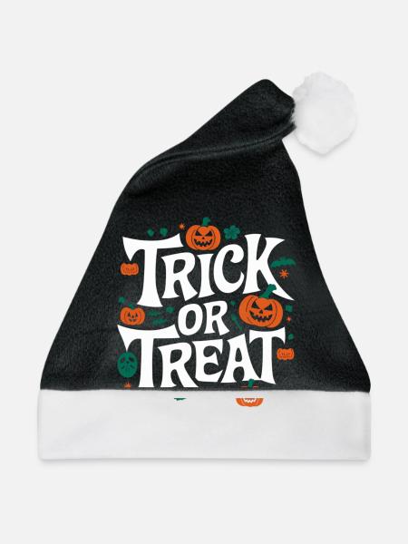 Trick or Treat - Weihnachtsmütze - Schwarz/Weiß - Vorne