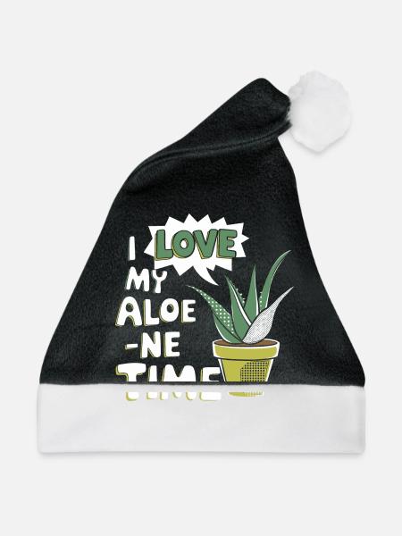 Perfekte Zeit für Aloe-Vera-Fans - Weihnachtsmütze - Schwarz/Weiß - Vorne