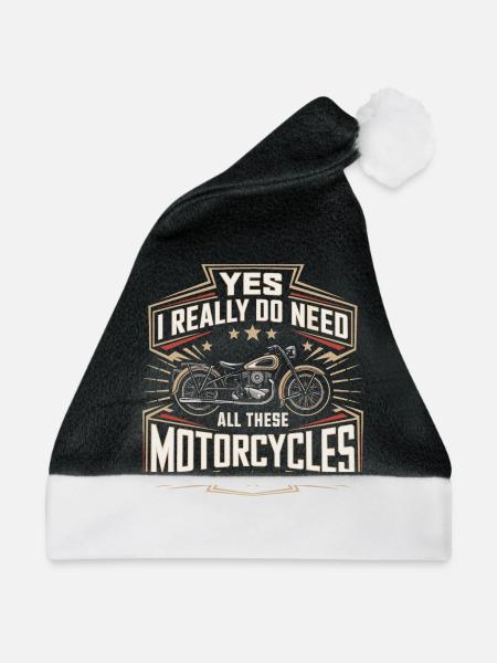Motorräder sind Lebensgefühl - Weihnachtsmütze - Schwarz/Weiß - Vorne
