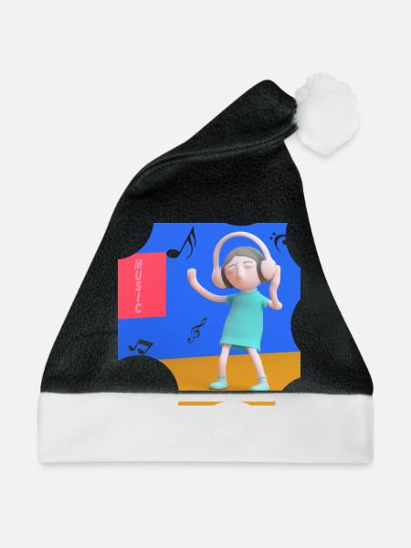 LUSTIGE MUSIK ILLUSTRATION 14 - Weihnachtsmütze - Schwarz/Weiß