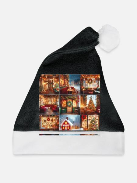 Winter Café - Weihnachtsmütze - Schwarz/Weiß
