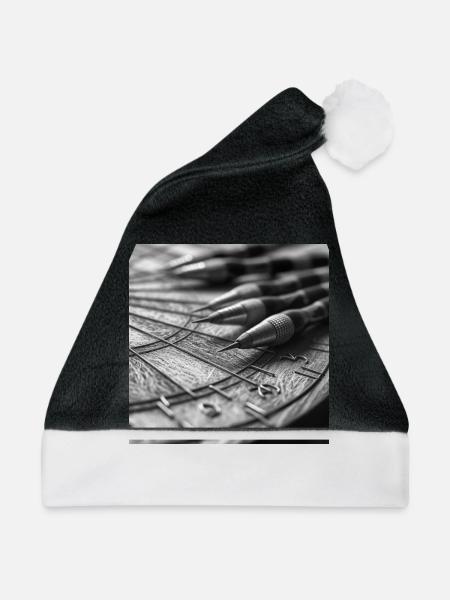 Dartboard - Weihnachtsmütze - Schwarz/Weiß