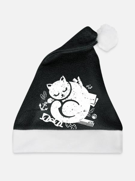 Cat - Weihnachtsmütze - Schwarz/Weiß