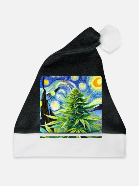 Pflanze im Wind - Weihnachtsmütze - Schwarz/Weiß