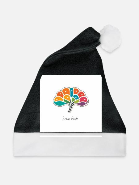 Buntes Gehirn - Weihnachtsmütze - Schwarz/Weiß
