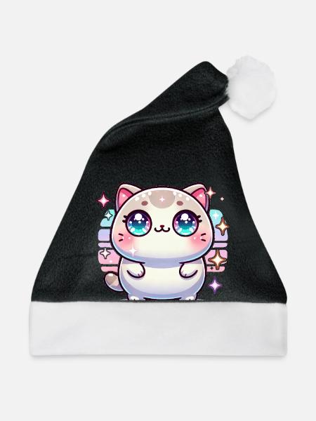 KAWAII KATZE <3 - Weihnachtsmütze - Schwarz/Weiß