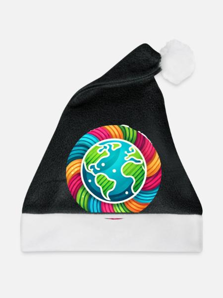 World in Peace - Weihnachtsmütze - Schwarz/Weiß