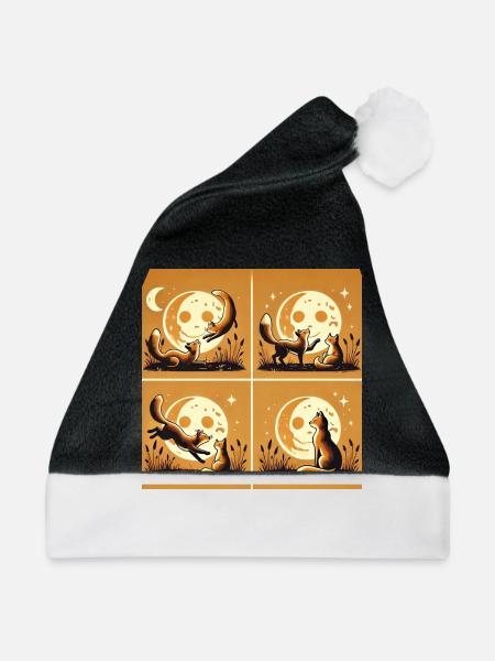 Fuchs II - Weihnachtsmütze - Schwarz/Weiß