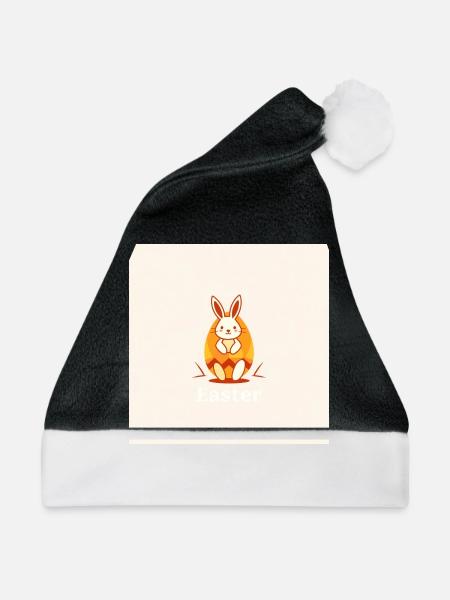 Osterhase und Ei - Weihnachtsmütze - Schwarz/Weiß