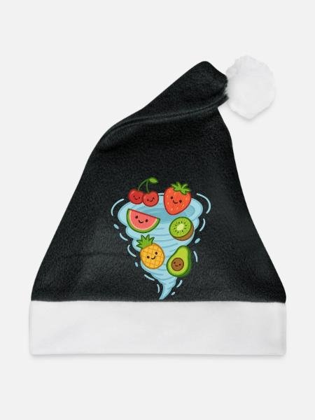 Früchte Mix - Weihnachtsmütze - Schwarz/Weiß
