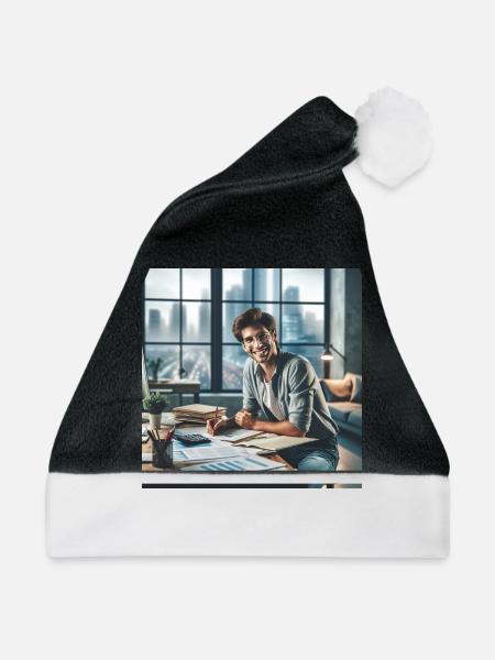 happy Accountant - Weihnachtsmütze - Schwarz/Weiß