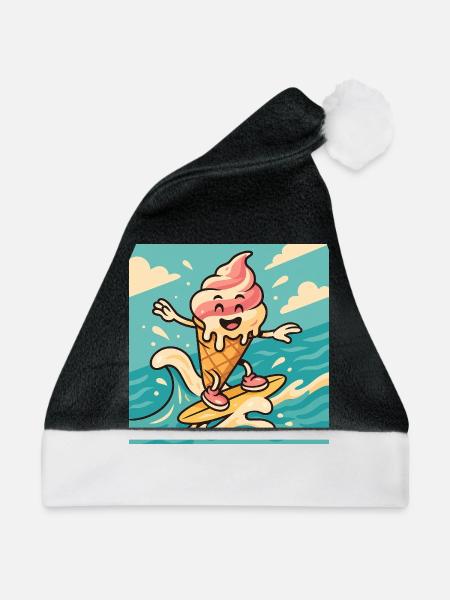 Surfer – Sommerspaß & Frische - Weihnachtsmütze - Schwarz/Weiß