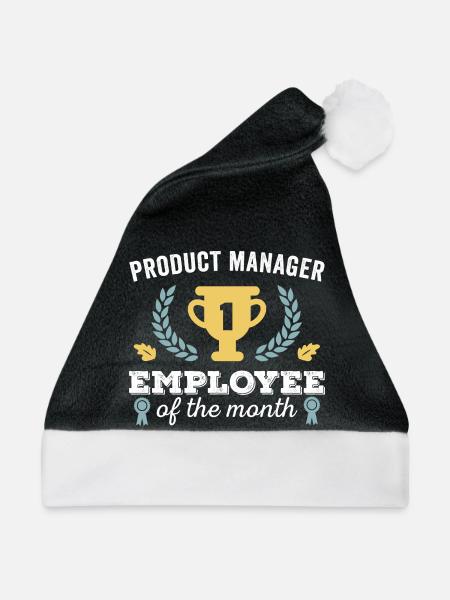 Produktmanager Mitarbeiter des Monats - Weihnachtsmütze - Schwarz/Weiß - Vorne