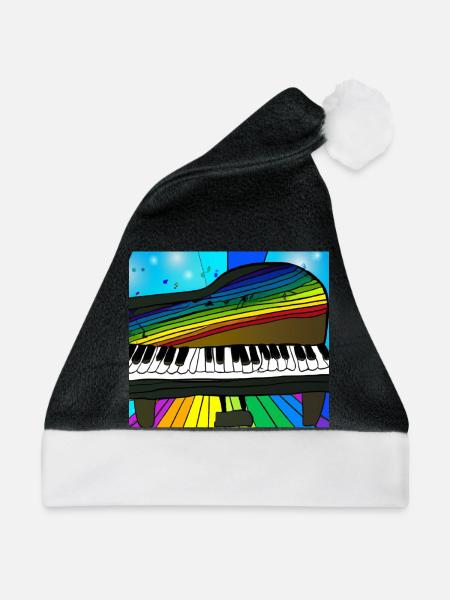 Piano auf Regenbogen - Weihnachtsmütze - Schwarz/Weiß