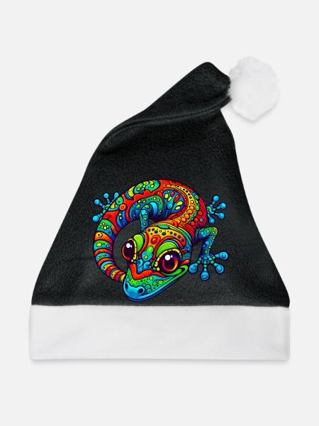 Gecko - Weihnachtsmütze - Schwarz/Weiß