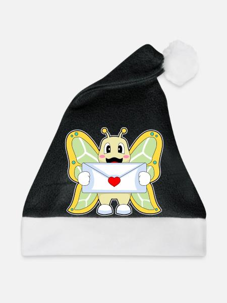 Schmetterling Liebesbrief - Weihnachtsmütze - Schwarz/Weiß - Vorne