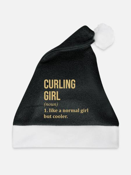 Curling Curling Curling - Weihnachtsmütze - Schwarz/Weiß