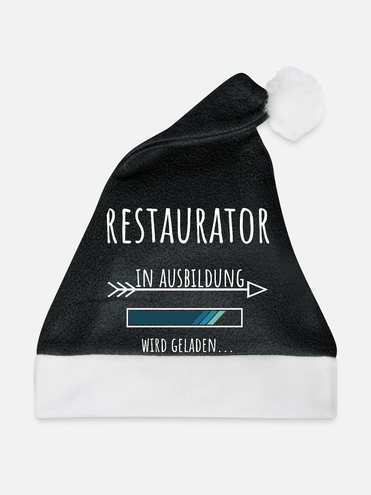 Restaurator Ausbildung Beruf Geschenk - Weihnachtsmütze - Schwarz/Weiß - Vorne