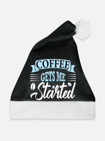 coffee gets me started - Weihnachtsmütze - Schwarz/Weiß - Vorne