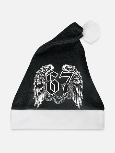 Flügelkette66 Symbolik - Weihnachtsmütze - Schwarz/Weiß - Vorne