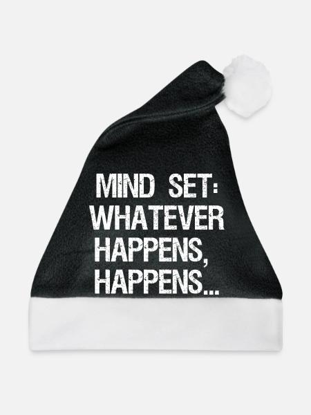 mind set whatever happens happens - Weihnachtsmütze - Schwarz/Weiß