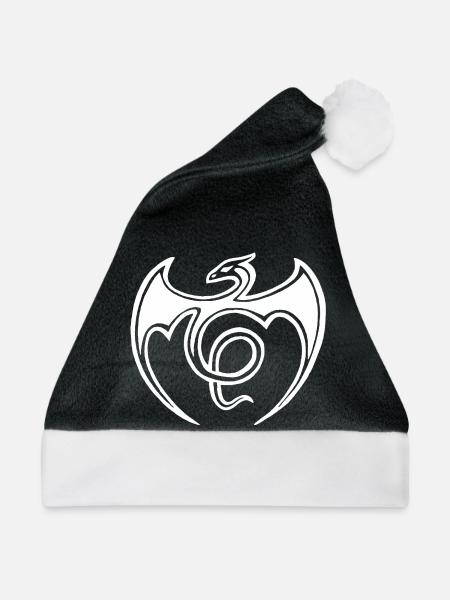 Fliegender Weißer Drache - Weihnachtsmütze - Schwarz/Weiß