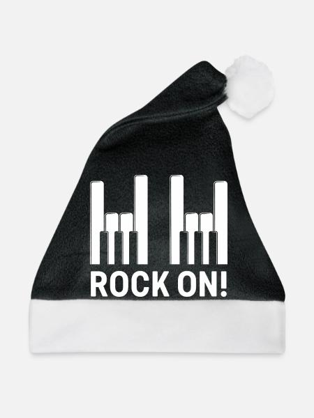 Rock auf Klaviertasten - Weihnachtsmütze - Schwarz/Weiß