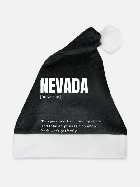 Nevada Dualität: Mutige Typografie Druck - Weihnachtsmütze - Schwarz/Weiß - Vorne