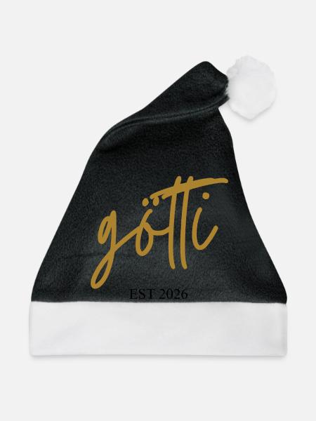 Götti est 2026 - Weihnachtsmütze - Schwarz/Weiß