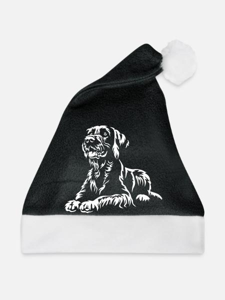 Deutsch Drahthaar "Black Edition" - Weihnachtsmütze - Schwarz/Weiß