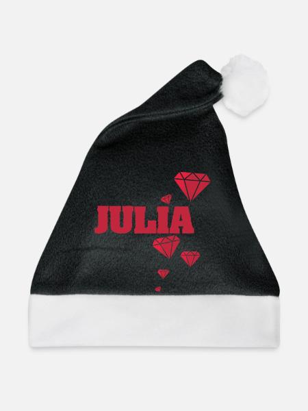 Geschenk für Julia - Weihnachtsmütze - Schwarz/Weiß