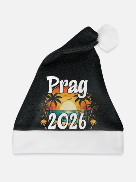 Prag 2026 - Weihnachtsmütze - Schwarz/Weiß