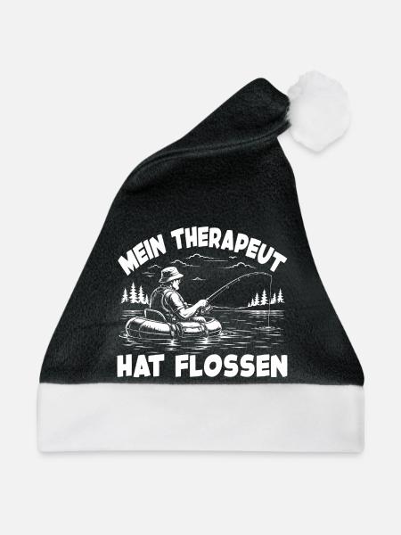 Lustiger Angelspruch - Weihnachtsmütze - Schwarz/Weiß