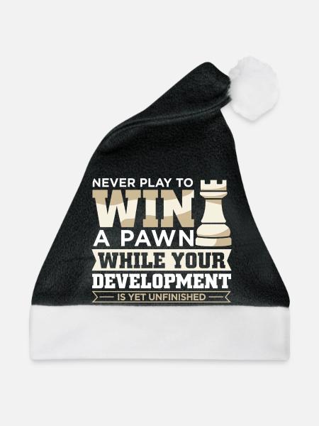 Schach Schachspieler Schachbrett - Weihnachtsmütze - Schwarz/Weiß