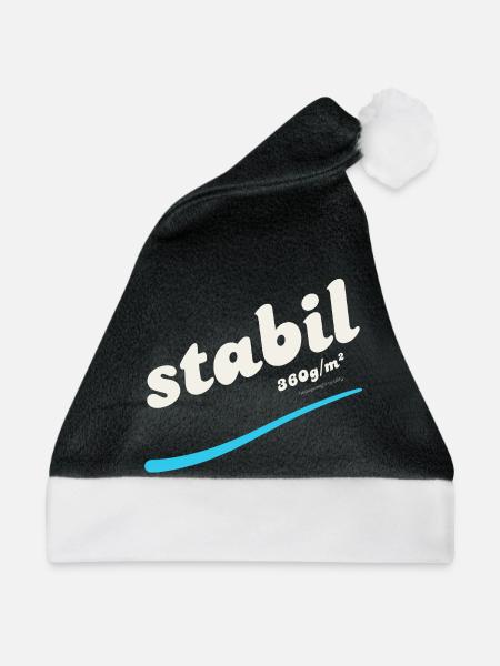 stabil (super Alltags T Shirt mit Statement) - Weihnachtsmütze - Schwarz/Weiß