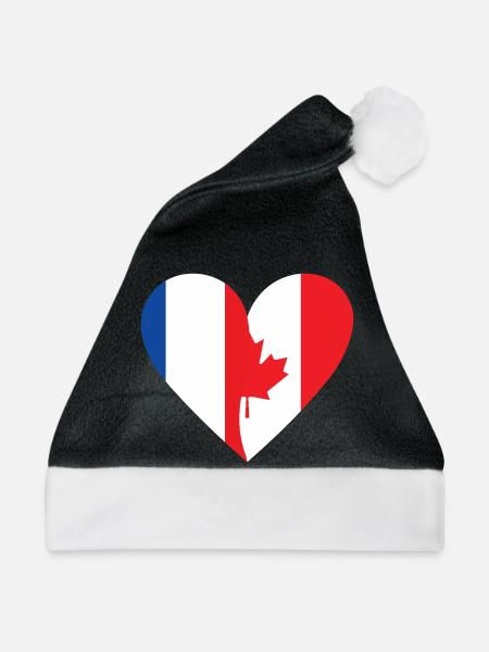 Frankreich & Kanada Flagge | Franco-kanadisches Geschenk - Weihnachtsmütze - Schwarz/Weiß