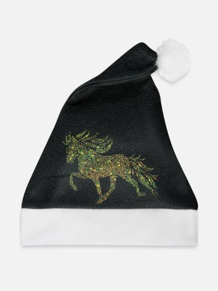 Isländer mit Punkten und Sternen - Weihnachtsmütze - Schwarz/Weiß