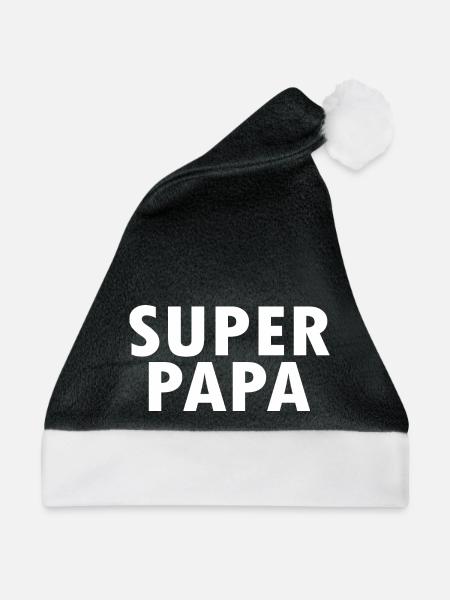 Superpapa - Weihnachtsmütze - Schwarz/Weiß