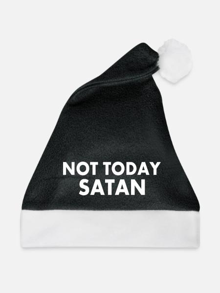 Not today satan - Weihnachtsmütze - Schwarz/Weiß