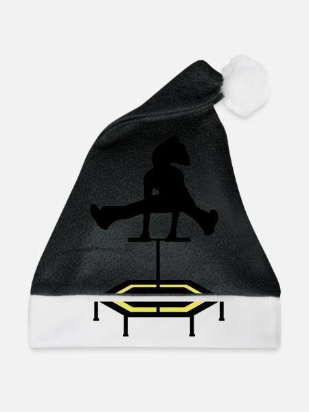 jumping trampolin girl jumpen jump Geschenk - Weihnachtsmütze - Schwarz/Weiß - Vorne