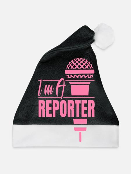 Ich bin Reporter Medien Korrespondent Journalist - Weihnachtsmütze - Schwarz/Weiß - Vorne