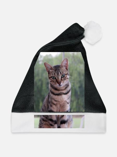 Katze Katze süßes Kätzchen - Weihnachtsmütze - Schwarz/Weiß
